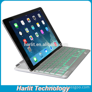 For iPad Pro Slim Aluminum Bluetooth Keyboard With LED Back Light For iPad Pro 9.7 Keyboard Cover With Magnetic Clip Holder